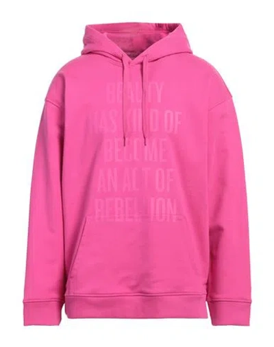Valentino Garavani Man Sweatshirt Fuchsia Size M Cotton In Pink