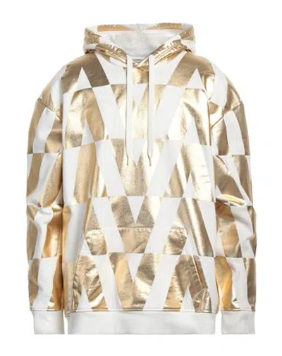 Valentino Garavani Man Sweatshirt Gold Size M Cotton, Elastane