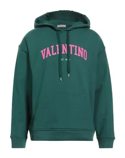 Valentino Garavani Man Sweatshirt Green Size M Cotton, Elastane
