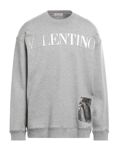 Valentino Garavani Man Sweatshirt Grey Size L Cotton, Polyamide, Elastane