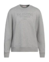 Valentino Garavani Man Sweatshirt Light Grey Size L Cotton, Polyamide, Elastane
