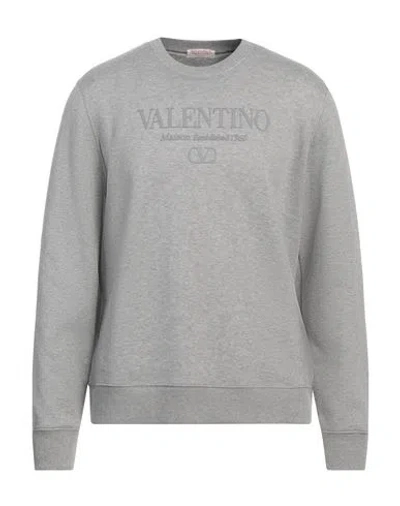 Valentino Garavani Man Sweatshirt Light Grey Size L Cotton, Polyamide, Elastane In Gray
