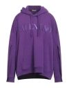 Valentino Garavani Man Sweatshirt Purple Size M Cotton, Elastane
