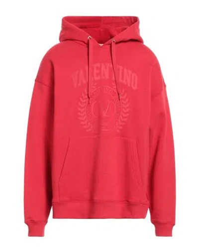 Valentino Garavani Man Sweatshirt Red Size M Cotton, Elastane