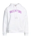 Valentino Logo Print Brushed Cotton Hoodie In White