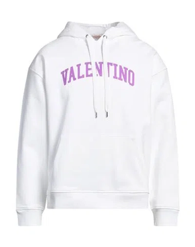 Valentino Garavani Man Sweatshirt White Size L Cotton, Elastane In Gray