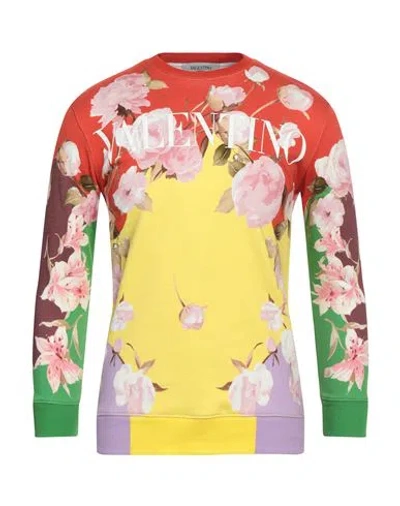 Valentino Garavani Man Sweatshirt Yellow Size L Cotton, Polyamide, Elastane