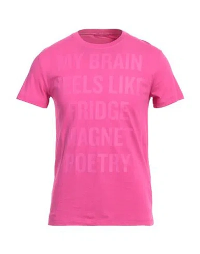 Valentino Garavani Man T-shirt Fuchsia Size M Cotton In Pink