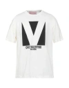 Valentino Crewneck T-shirt With Frontal Logo Print In White