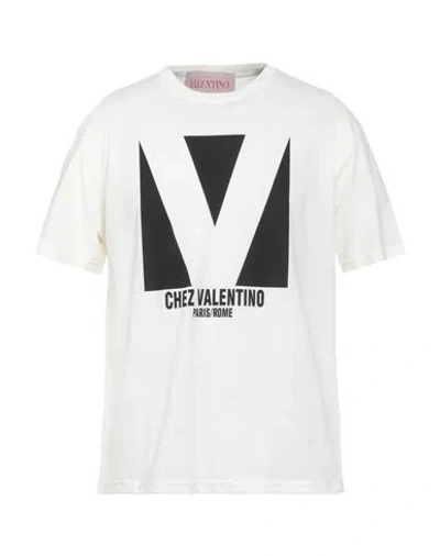 VALENTINO VALENTINO GARAVANI MAN T-SHIRT IVORY SIZE L COTTON