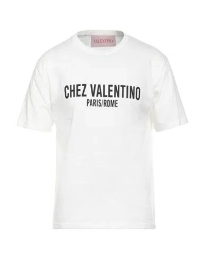 Valentino Garavani Man T-shirt Ivory Size L Cotton In White