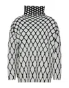 Valentino Oversized Virgin Wool-jacquard Rollneck Sweater In Black