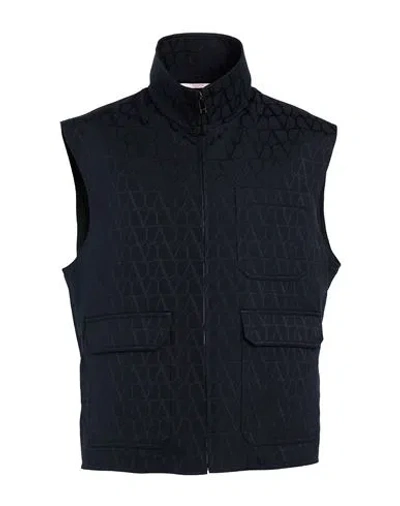 Valentino Garavani Man Vest Midnight Blue Size 42 Cotton, Polyester