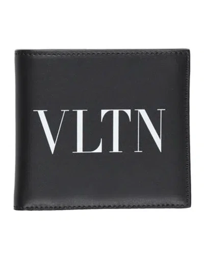 Valentino Garavani Man Wallet Black Size - Leather In Multicolor