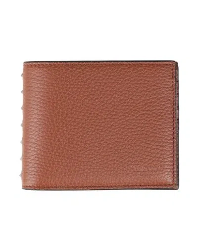 Valentino Garavani Man Wallet Brown Size - Leather