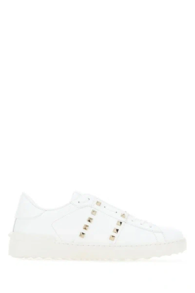 Valentino Garavani Valentino Rockstud Untitled Leather Sneaker In White