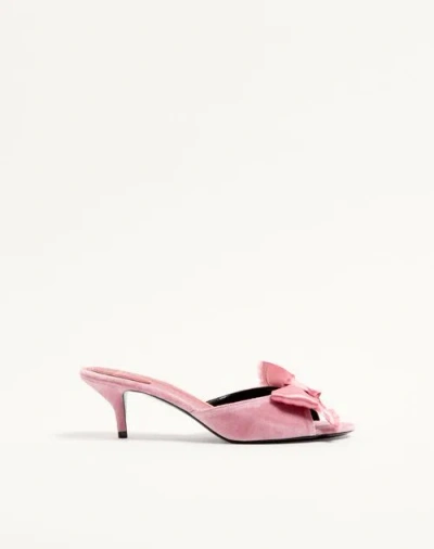 Valentino Garavani Marie A Velvet Slide Sandal 55mm Woman Pink 38