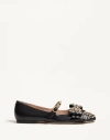 Valentino Garavani Leather Ballerinas With Stud Detailing In Multi