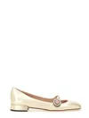 Valentino Mary Jane Metallic Leather Ballet Flats
