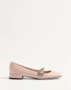 Valentino Garavani Pink Leather Ballet Flats In Water Rose/crystal/pink