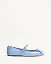 Valentino Garavani Mary-jane Romance Bow Ballerina In Patent Leather Woman Popeline Blue 42 In Blau