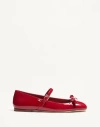 Valentino Garavani Mary-jane Romance Bow Ballerina In Patent Leather Woman Rosso Valentino 42
