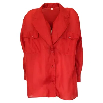 Pre-owned Valentino Garavani Maxi Shirt Size 42 In Red