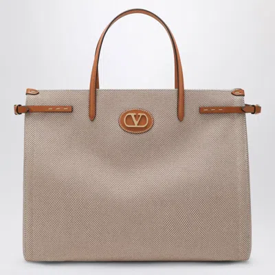 Valentino Garavani Medium Antibes Canvas Tote Bag Women In Brown