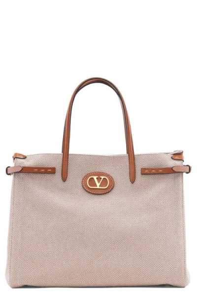 Valentino Garavani Medium Antibes Canvas Tote In Pink