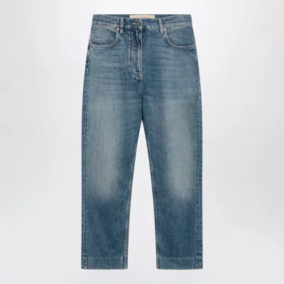 Valentino Garavani Medium Blue Jeans With Vpatch Detail On The Back