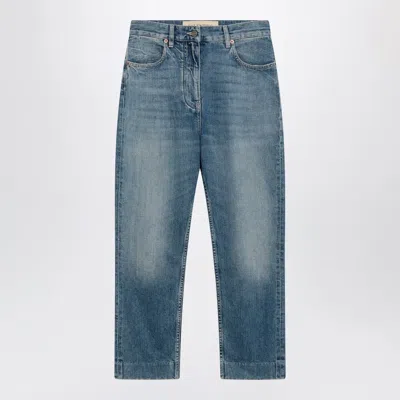 Valentino Garavani Medium Blue Jeans With Vpatch Detail On The Back