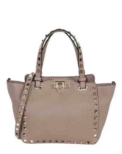 Valentino Garavani Medium Grainy Calfskin Rockstud Bag Woman Shoulder Bag Pink Size - Calfskin