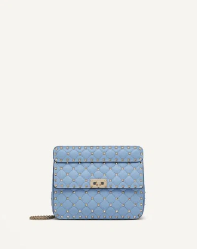 Valentino Garavani Medium Nappa Rockstud Spike Bag Woman Azure Uni