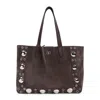 Valentino Garavani  Medium Nellcôte Tote In Brown Suede