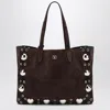 Valentino Medium Nellcôte Tote In Dark Brown Suede