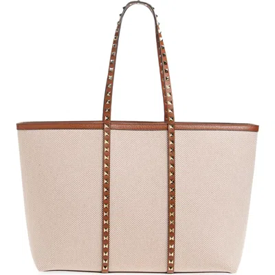 VALENTINO GARAVANI VALENTINO GARAVANI MEDIUM ROCKSTUD CANVAS TOTE