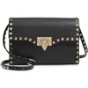 Valentino Garavani Medium Rockstud Leather Shoulder Bag In Black