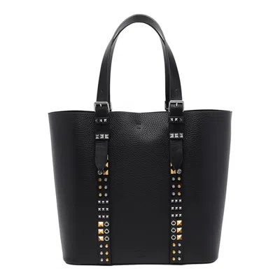 Valentino Garavani Medium Rockstud Tote Bag In Black