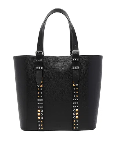Valentino Garavani Medium Rockstud Tote Bag In Black