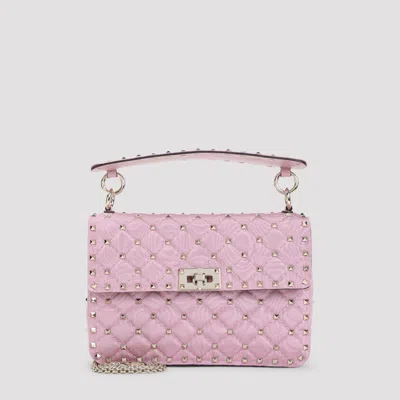 Valentino Garavani Medium Shoulder Bag With Studded Accents In Pink