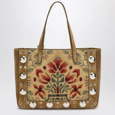 Valentino Garavani Medium Tote Bag Nellcôte In Jacquard Fabric In Multi