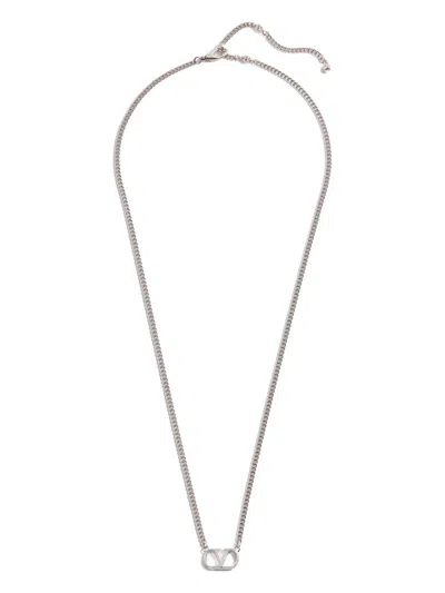 Valentino Garavani Vlogo Signature Halskette Aus Metall Mann Transparent Uni In Metallic