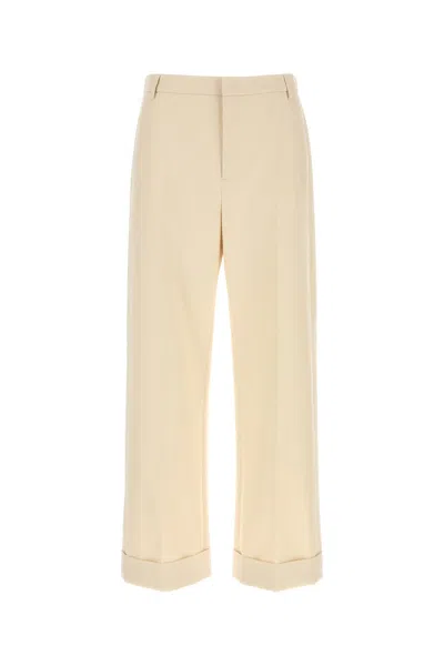 VALENTINO VALENTINO GARAVANI MELANGE IVORY COTTON PANT