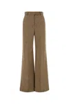 Valentino Garavani Melange Sand Wool Palazzo Pant In Brown