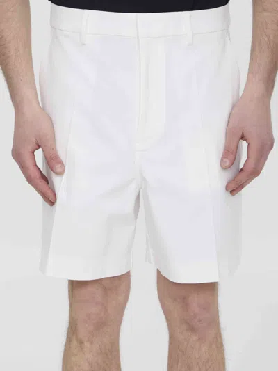 Valentino Garavani Men Bermuda Shorts With V Detail In White