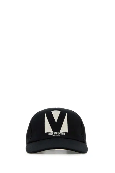 VALENTINO GARAVANI VALENTINO GARAVANI MEN BLACK COTTON BASEBALL CAP