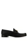 Valentino Garavani Men Black Leather Vlogo Loafers In Black