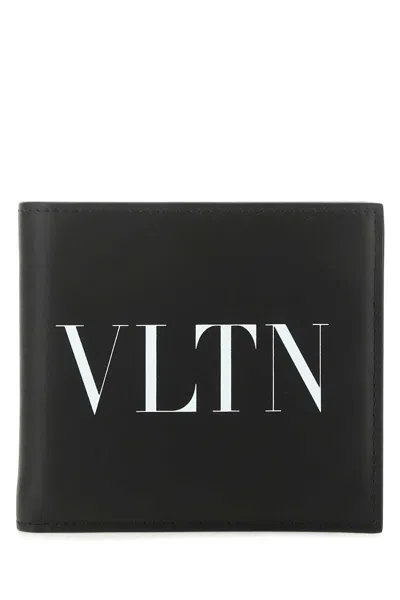 Valentino Garavani Men Black Leather Vltn Wallet