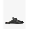 Valentino Vlogo Leather Slippers In Black