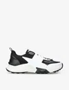 Valentino True Act Leather-trimmed Mesh And Rubber Sneakers In Blk/white